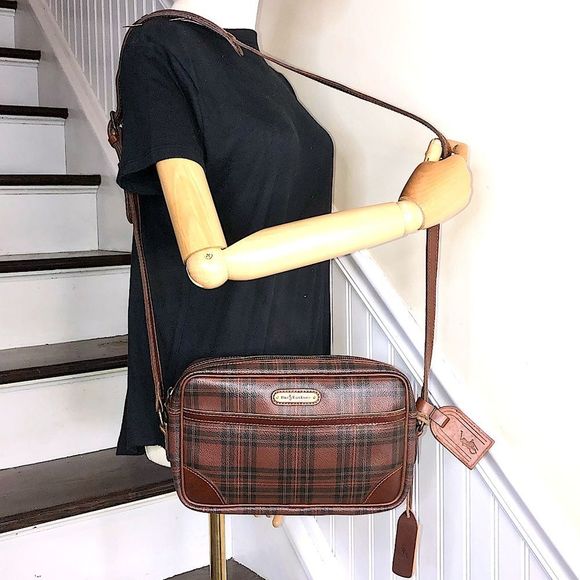 RALPH LAUREN Black Watch Tartan Plaid Crossbody Messenger Bag - Picture 1 of 17